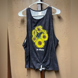 No Boundaries junior  XXL Sunflower Tank Top